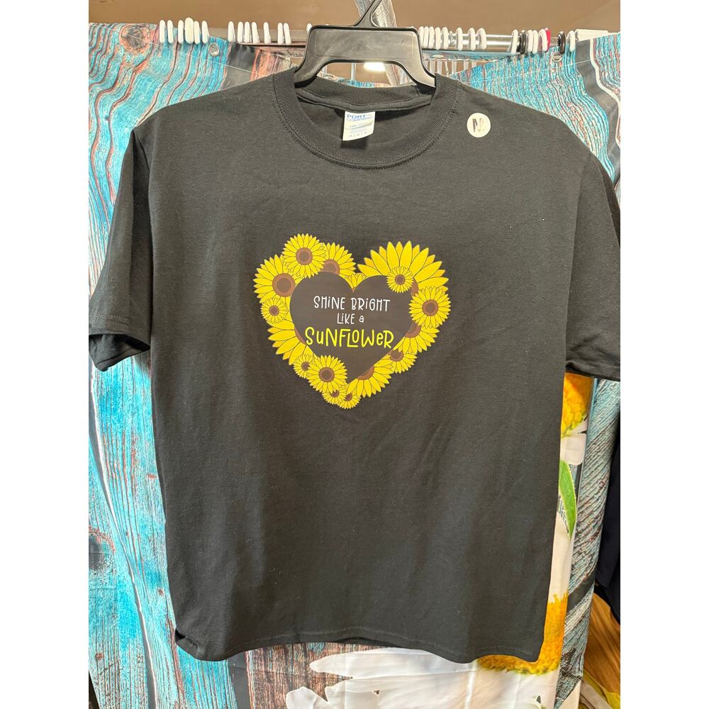 Shine Like a Sunflower Black Graphic Tshirt